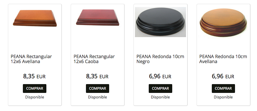 Las peanas de madera rectangular o redondas, se elevan minimamente del nivel del suelo, permitiéndo a las figuras Warhammer integrarse con el resto de la colección en diferentes escenarios.